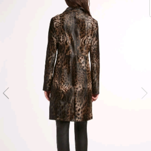Elie Tahari Exquisite leopard print calf hair coat - Picture 2 of 8